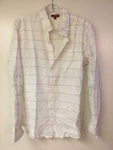 Arizona Jeans Mens Shirt Size L Large Button Down White W/ Gray Stripes - £3.35 GBP