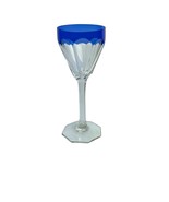 Vintage Cobalt Blue CUT CRYSTAL Glass 4 oz Wine Glass Stemware - $48.00