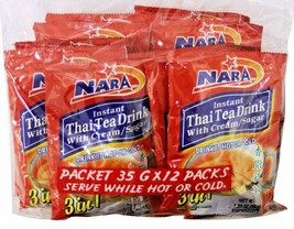 4 Pack Instant Thai Tea Drink 3 In 1 With Cream &amp; Sugar( 48 Counts) - £33.84 GBP