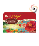 1x Box Celestial Seasonings Red Zinger Herbal Tea | 20 Bags Each | 1.7oz - $12.10