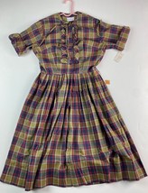NOS June Bug ruffle front plaid sun dress women&#39;s size 15 with tags blue green - £25.28 GBP