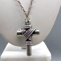 Silver Tone Easter Cross Pendant Chain Necklace - £20.42 GBP