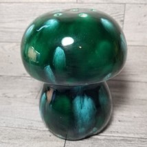 Vintage Ceramic Green Blue Mushroom Cheese Shaker 4.5&quot; Kitsch - £6.48 GBP