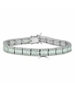 Da Uomo VVs1 Diamante Baguette Braccialetto Tennis 14K Bianco Oro Argent... - €195,12 EUR