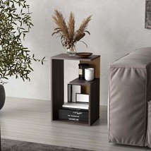 Everet 25&quot; 3-Tier Open Shelf Side Table - Dark/Light Brown Accent - $71.99