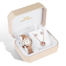 IBSO Romantic Octagonal Box Women Watch Set Christmas Gift Luxury Zircon Necklac - £54.01 GBP