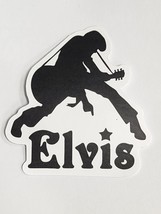 Elvis Black and White Silhouetted Playing Guitar Sticker Decal Embellishment Fun - £1.83 GBP