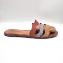 MADEWELL Joy Wavy Flat Sandals Slide Strappy Flat Brown (Women&#39;s Size 10) - £19.68 GBP