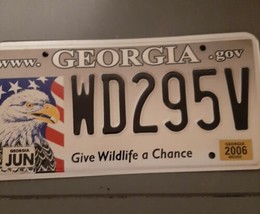 GEORGIA LICENSE PLATE TAG GA EXPIRED GIVE WILDLIFE CHANCE EAGLE June 200... - $16.49