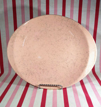 Mid Century Modern Pink and Black Splatter Handled Ceramic Serving Tray Platter - £12.82 GBP