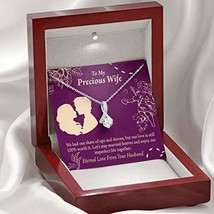 to My Wife to My Precious Wife 100% Love Eternity Ribbon Stone Pendant 1... - $54.40