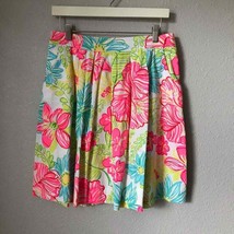 Lilly Pulitzer Pleated Hibiscus Floral Skirt sz 4 - $38.69