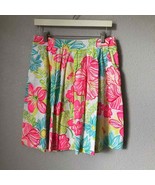 Lilly Pulitzer Pleated Hibiscus Floral Skirt sz 4 - £30.57 GBP
