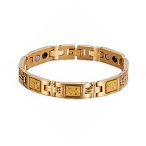 Vinterly Lucky Magnetic Bracelet Men Wrist Band Gold Foil Guanyin Bodhisattva Bu - £17.00 GBP