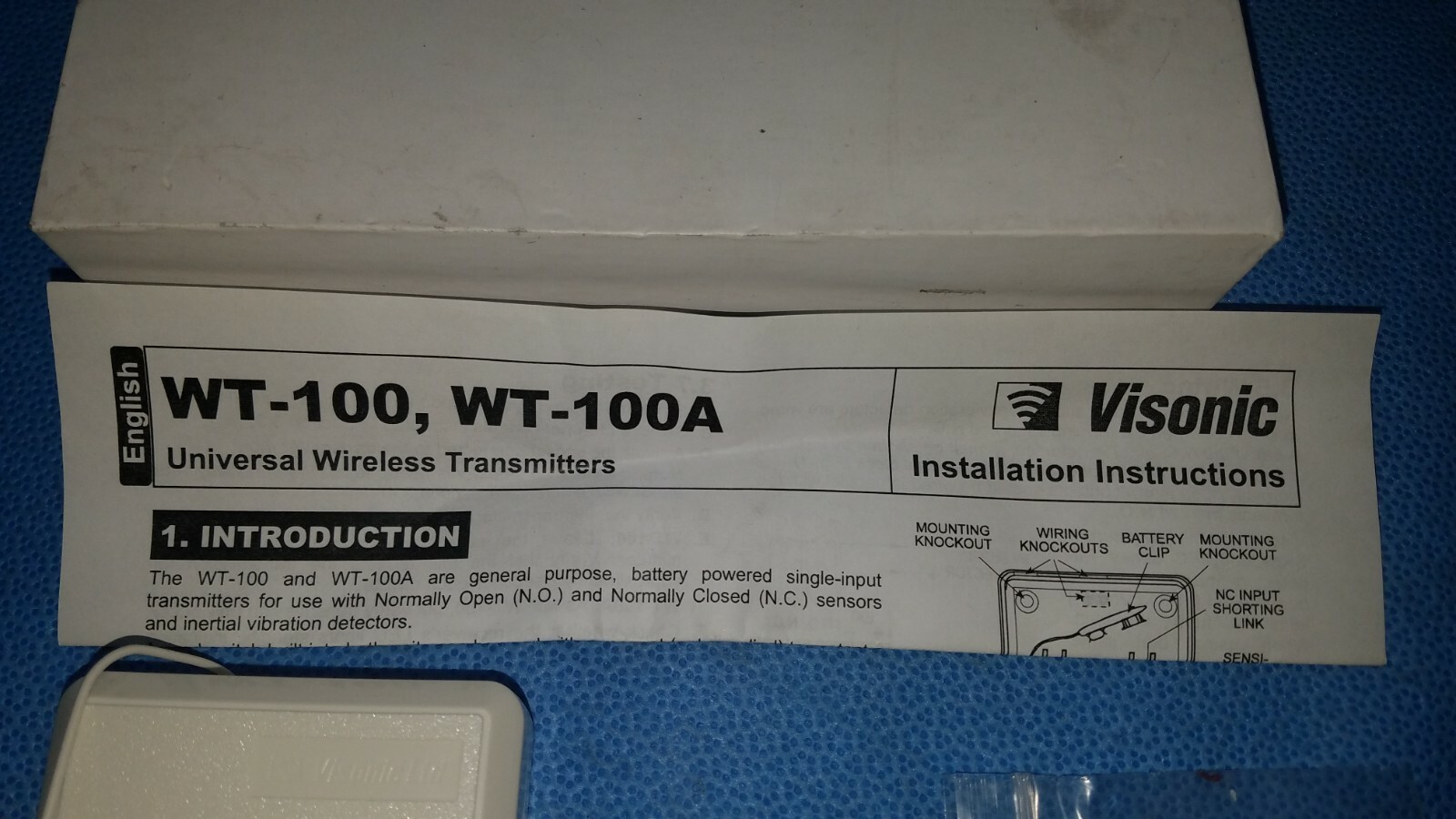 Visonic WT-100 Wireless Transmitter Item image 2