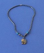 Jewelry-SKU#x156/Vintage Hematite Necklace with Elephant Pendant - $21.60