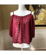 House of Harlow Boho Burgundy Bare Shoulder Top S - $16.56