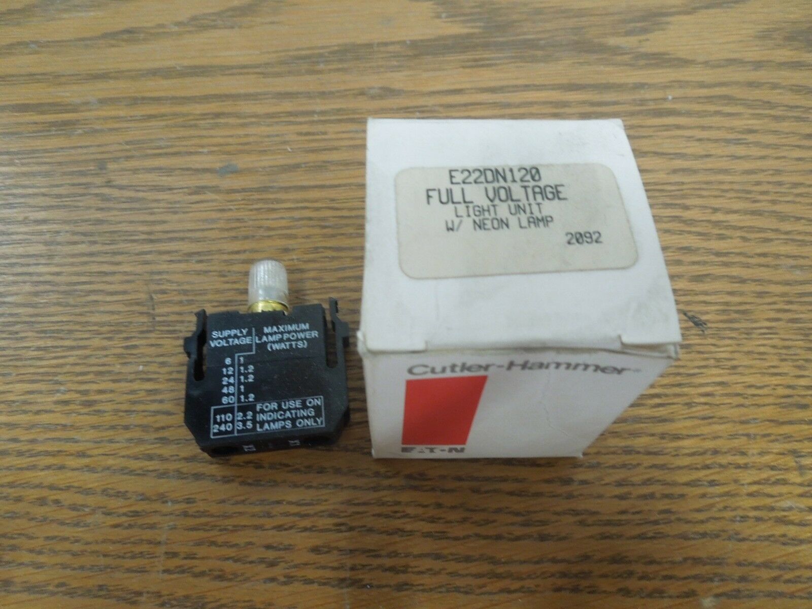 Cutler-Hammer E22DN120 Full Voltage Light Unit w/ Neon Lamp 120V New Sur... - $40.00