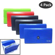 Pack of 4 Expandable File Folder Assorted Color - £15.69 GBP