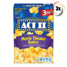 3x Packs Act II Movie Theater Butter Flavor Microwave Popcorn | 3 Bags Each - £16.33 GBP