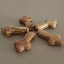 Bundle of 5 (2.3In / 6cm) Handmade Olive Wood Comfort Crosses, Hand-Held Palm Pr - £23.94 GBP