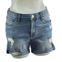STS BLUE Molly Junior&#39;s Shorts Cotton Blue Denim High Rise  Cuffed Hem S... - $17.99