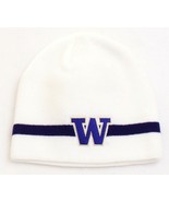 Adidas White Washington Huskies Knit Coach Beanie Men&#39;s One Size NWT - £31.57 GBP