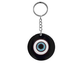 Mia Jewel Shop Evil Eye Round Chip Stone Inlay Clear Acrylic Keychain - Handmade - $15.83