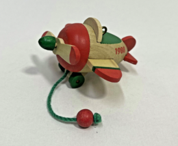 1988 Hallmark Ornament Wooden Airplane from Nostalgic Childhood Ornaments Series - $9.95