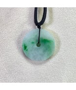 Green Disc Jade Pendant Necklace, Protection Necklace, Lucky Jade Pendan... - $1,650.00