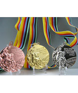 1980 Moscow Olympic Medals Set (Gold/Silver/Bronze) with ribbons &amp; Displ... - £69.62 GBP