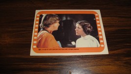 Vintage 1977 Topps Star Wars Stickers Card #54 Leia Wishes Luke Good Luck - £14.33 GBP