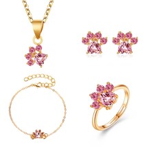 Elry sets women rose gold rings stud earrings crystal jewelry accessories weddings girl thumb200