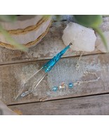 Clear Large Swarovski Crystal Pendulum with Blue Hand Painted Pendulum E... - $1,196.02 MXN