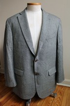 Alan Lebow 46 R 100% Lambswool Herringbone Two Button Sport Coat Jacket - £30.28 GBP