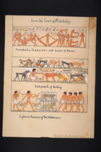 Vtg Egyptian Artwork Colored Pencil Mabel Eaton Phillips Tomb Ptah-Hotep... - €35,06 EUR