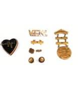 ANTIQUE VFW DIVISION NRA SHARPSHOOTER RIFLE &amp; SWEETHEART CHEST PIN AWARDS - €33,21 EUR