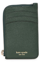 Kate Spade Margaux Zip Card Holder Key Fob Case Leather Wallet ~NWT~ Green - £45.80 GBP
