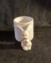 Fitz &amp; Floyd FF Rabbit Mug Cup Vase Planter Holder White Ceramic Vintage - $24.00