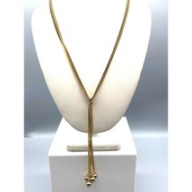 Vintage Multi Strand Tassel Chain Necklace, Gold Tone Retro Chic Minimalist - £30.44 GBP