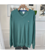 Lacoste Green Cotton Alligator Vneck Sweater XXL 8 - $41.76