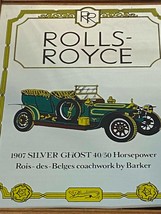 Vintage Mirrored Wall Decor Rolls Royce 1907 Silver Ghost 40/50 Horsepower - $95.00