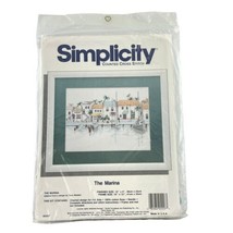 Simplicity Counted Cross Stitch The Marina Sailboats Dock Homes 12&quot; x 9&quot; Madden - £18.55 GBP