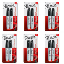 Pack of (6) NEW Sharpie 2 Black Chisel Tip Permanent Markers - £25.71 GBP