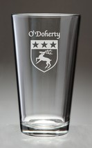 O&#39;Doherty Irish Coat of Arms Pint Glasses - Set of 4 (Sand Etched) - $67.32