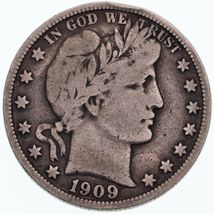 1909 50C Barber Half Dollar in Fine Condition All Natural Color Complete... - $75.46