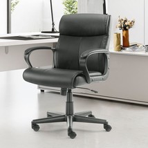 Executive Office Chair - Ergonomic Mid-Back Home Computer Desk Chair, Pu - $87.92