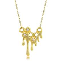 Honeycomb With Dripping Honey Pendant Chain Necklaces Life With MaK’s Honeycomb  - £45.50 GBP