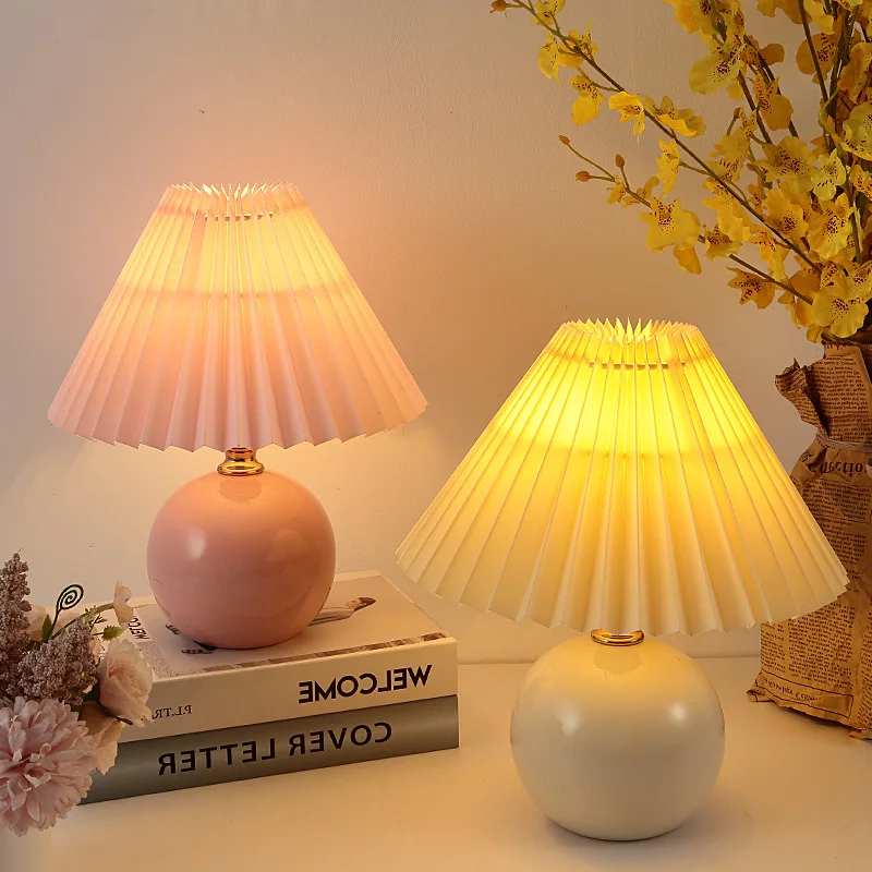 Table Lamps  Bedroom Bedside Lamp Nordic Ins Wind Lamp Ceramic Night Lig... - $44.30