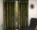 Polyester Door Curtain Grommets Window Curtain Tree Panel Eyelet Green S... - £21.28 GBP+